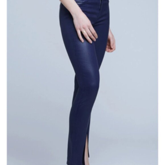L'AGENCE Jyothi High Waist Split Ankle Skinny Jeans Midnight Blue 24 - Picture 5 of 13